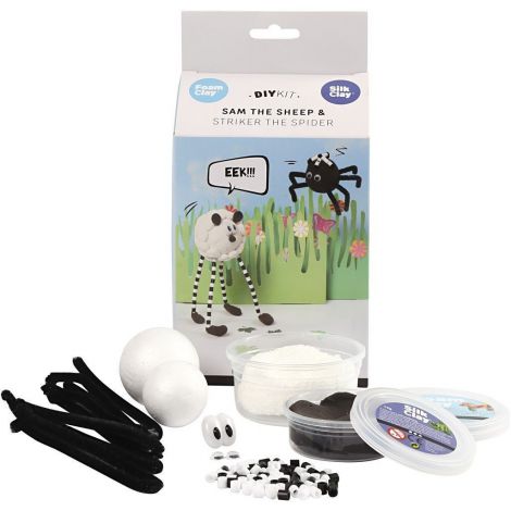 Owca z pająkiem z Silk i Foam Clay